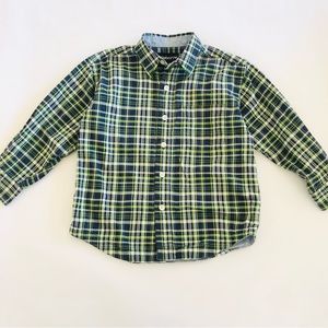 Claiborne Green and Blue Plaid Shirt - Boys 4